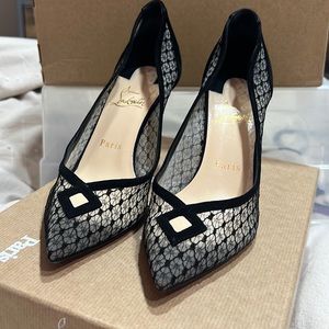 Christian Louboutin Neoalto 85 Dentelle Resille/Veau Velours original